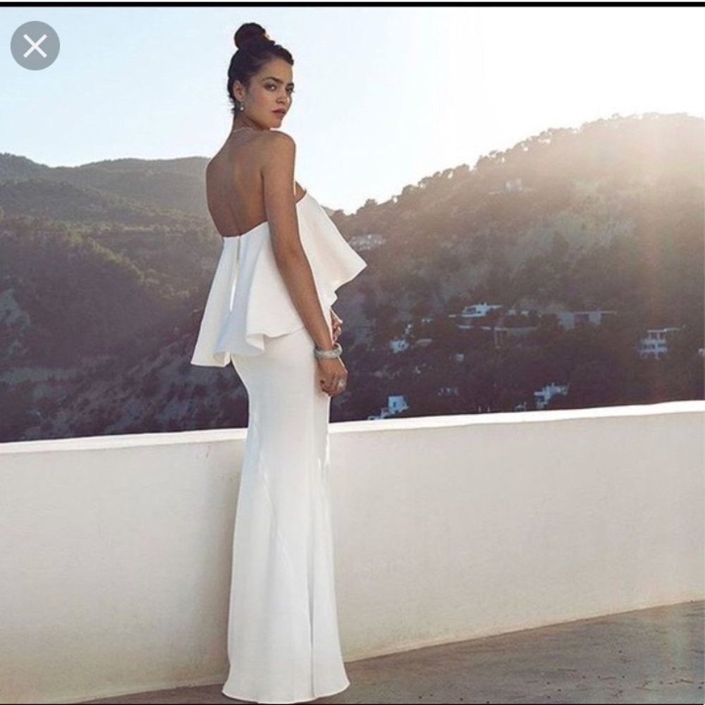 NWT Pink JARLO Lily Strapless Bandeau Gown